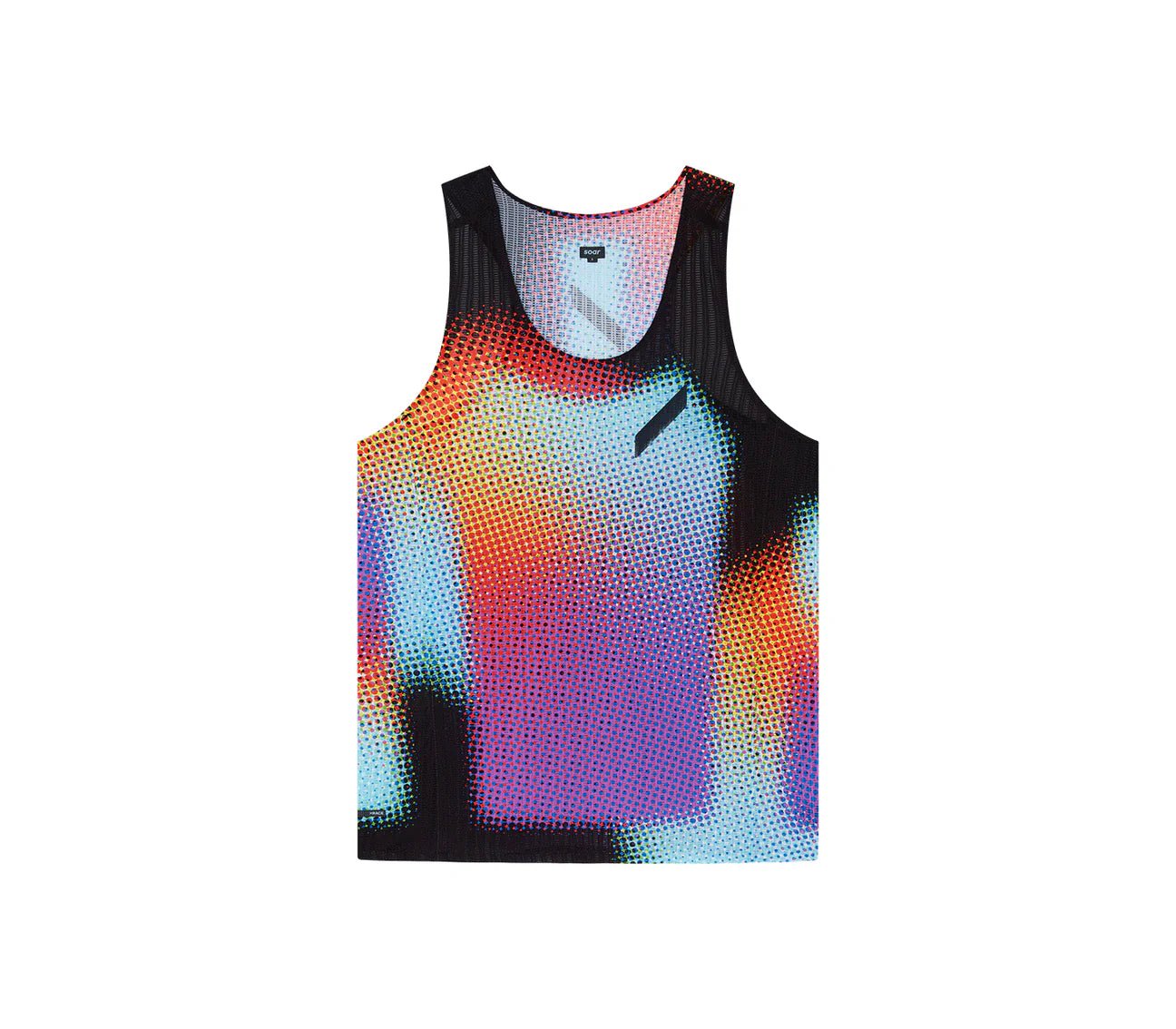 Soar Men's Race Vest - Black Rainbow Dot - Interval Running