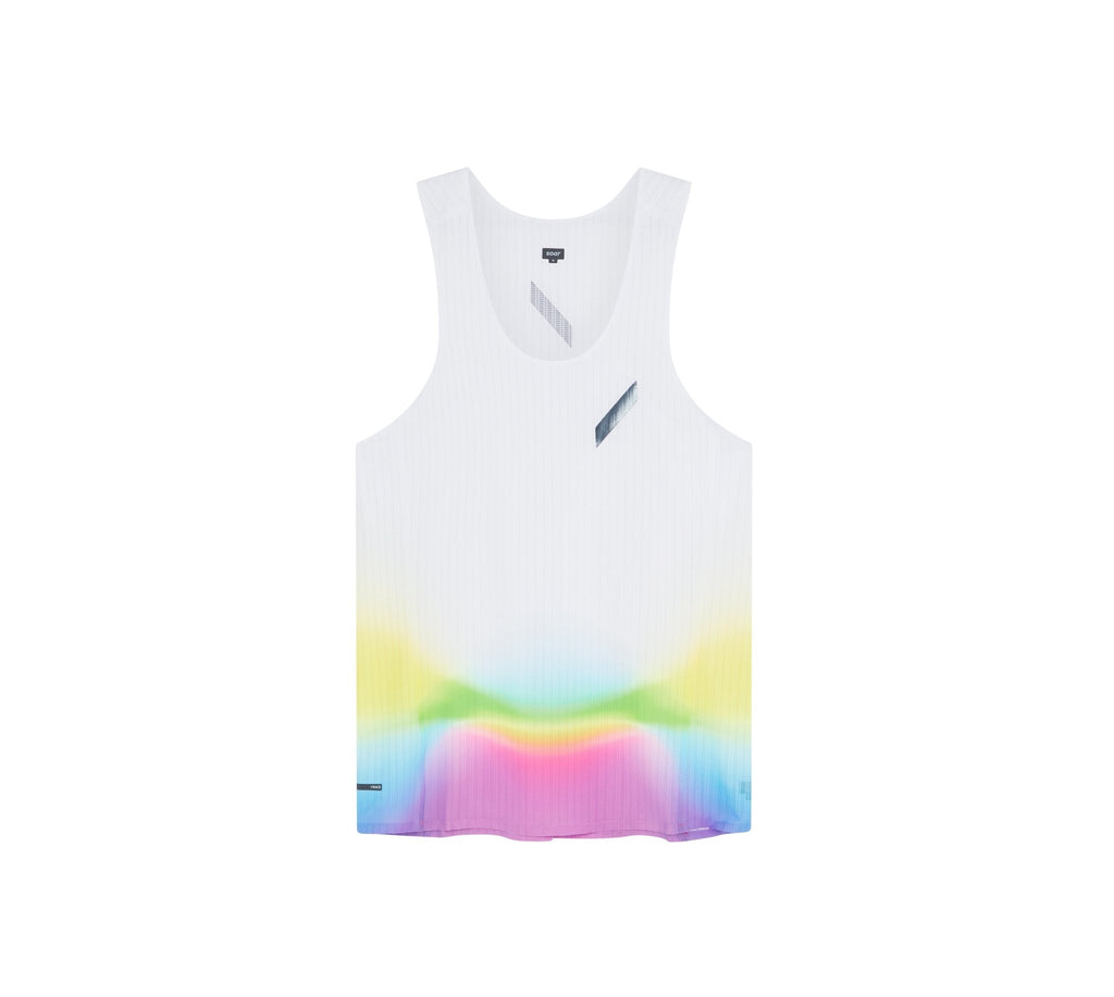 Soar Men's Race Vest - White/Summer Rainbow - Interval Running
