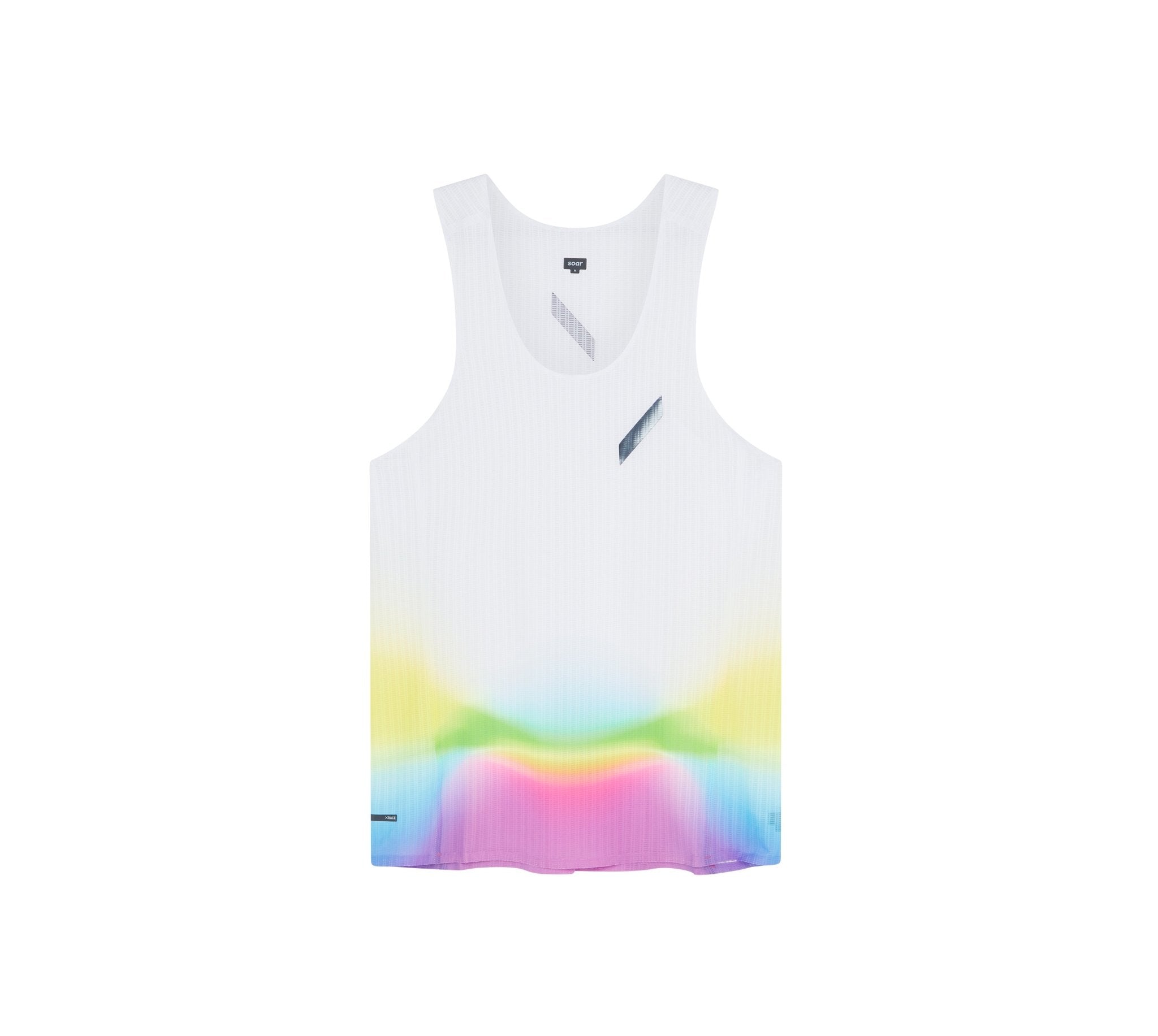 Soar Men's Race Vest - White/Summer Rainbow - Interval Running