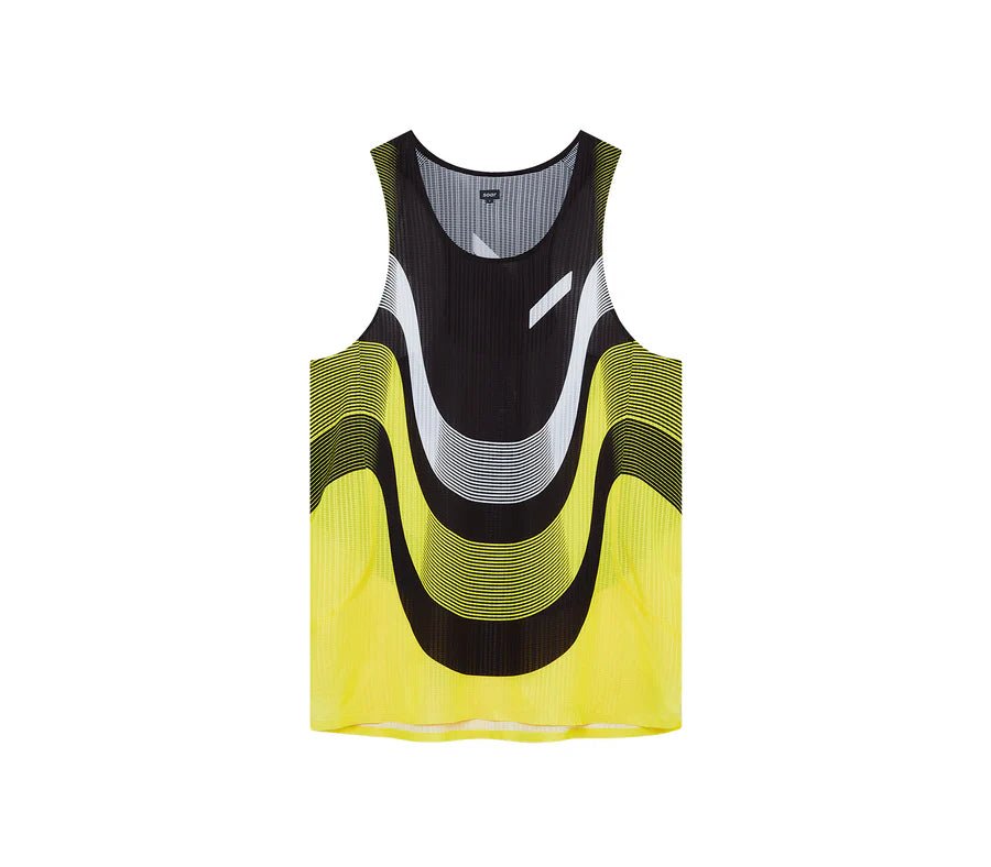 Soar Men's Race Vest - Yellow Black Stripe - Interval Running