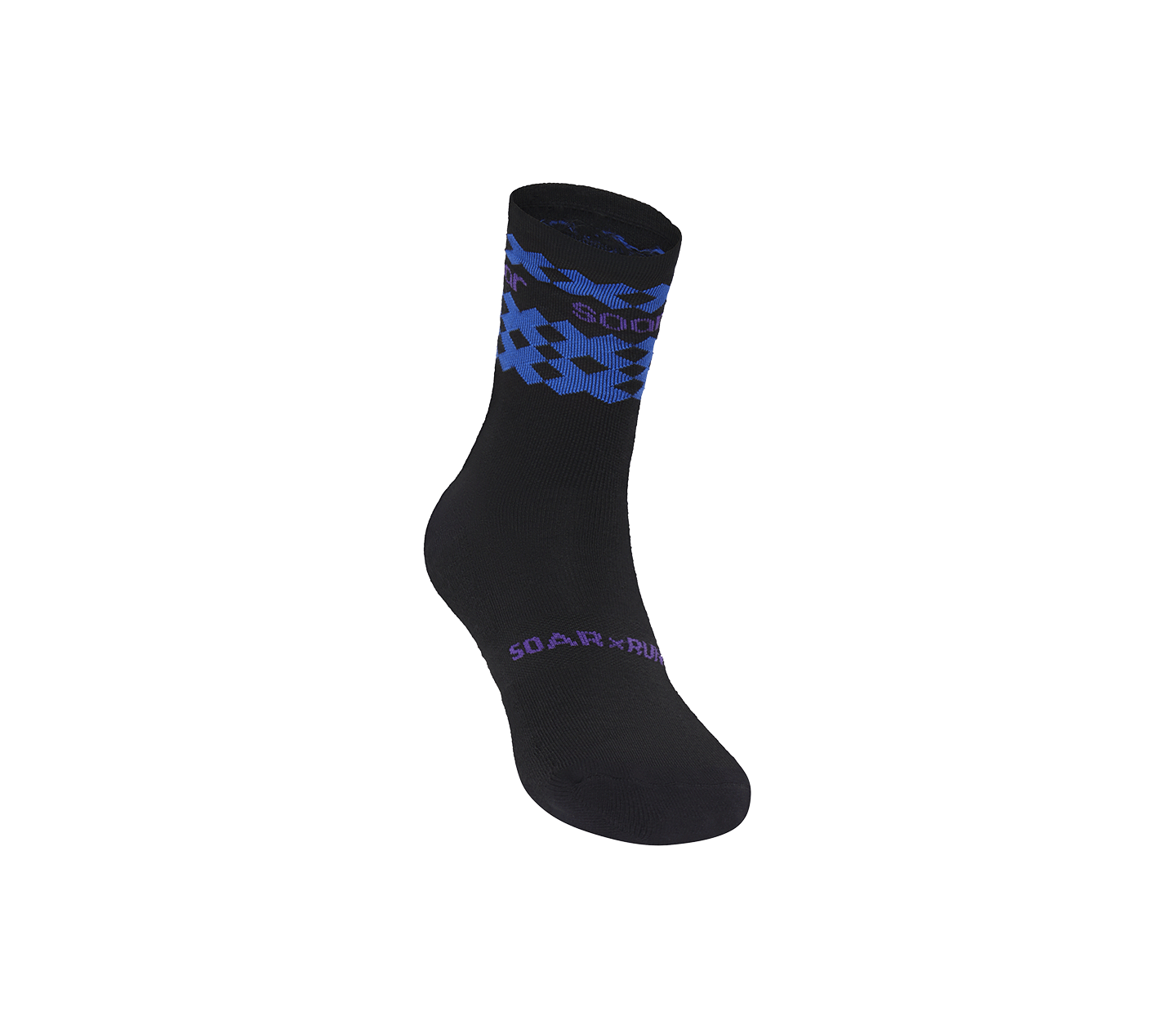 Soar Merino Crew Sock - Black / Navy - Interval Running