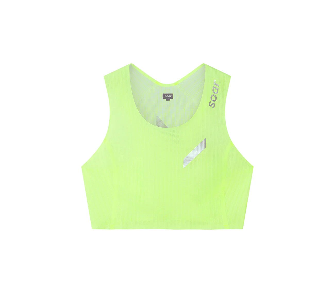 Soar Women's Crop Race Vest - Fluro Yellow - Interval Running