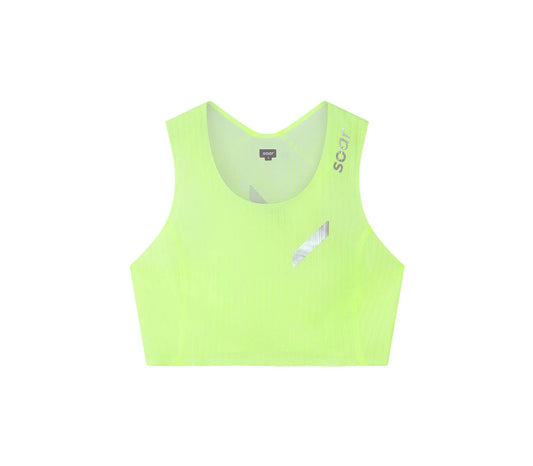 Soar Women's Crop Race Vest - Fluro Yellow - Interval Running