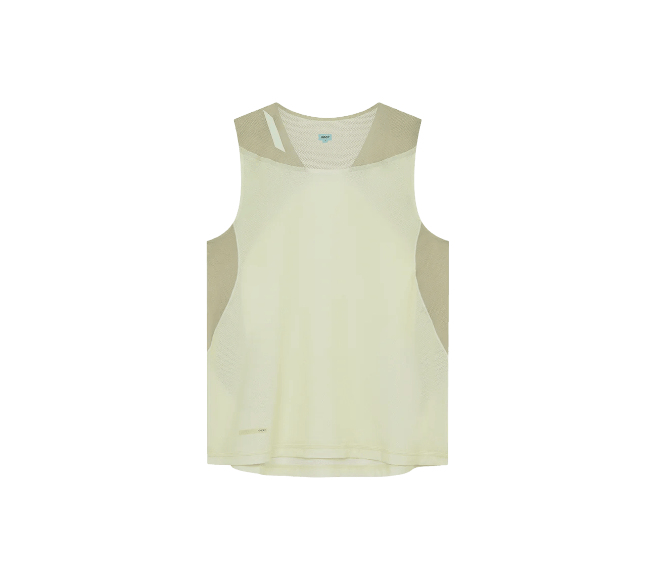 Soar Women's Singlet - Warm Grey / Yellow - Interval Running
