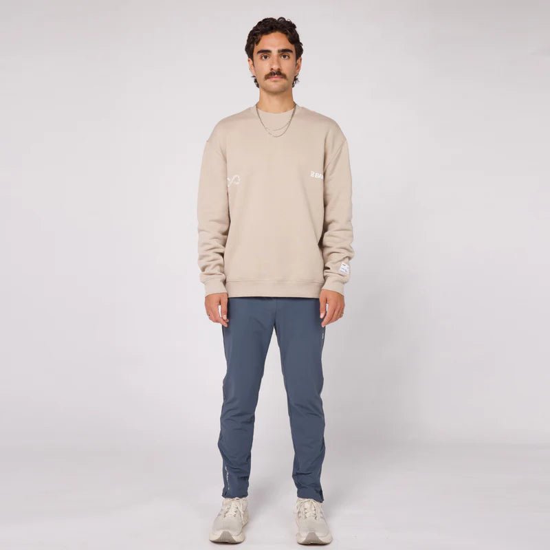 The Cotton Fleece Community Crewneck - Unisex Stone - Interval Running