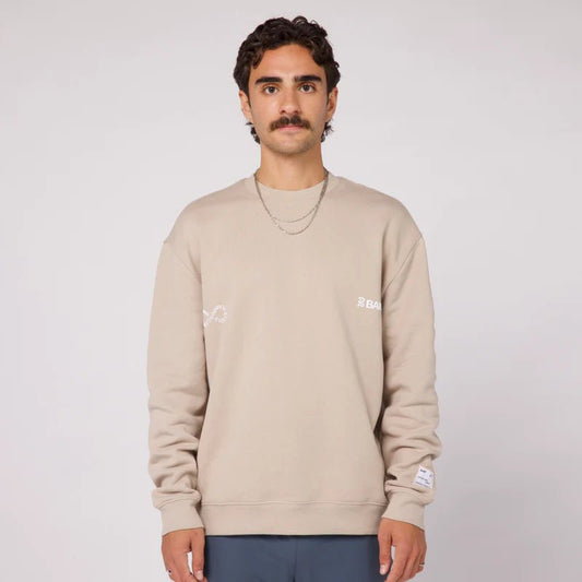 The Cotton Fleece Community Crewneck - Unisex Stone - Interval Running