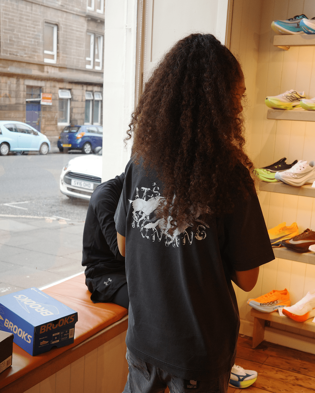The Whippet amongst the Wolves – Vintage Black Tee - Interval Running