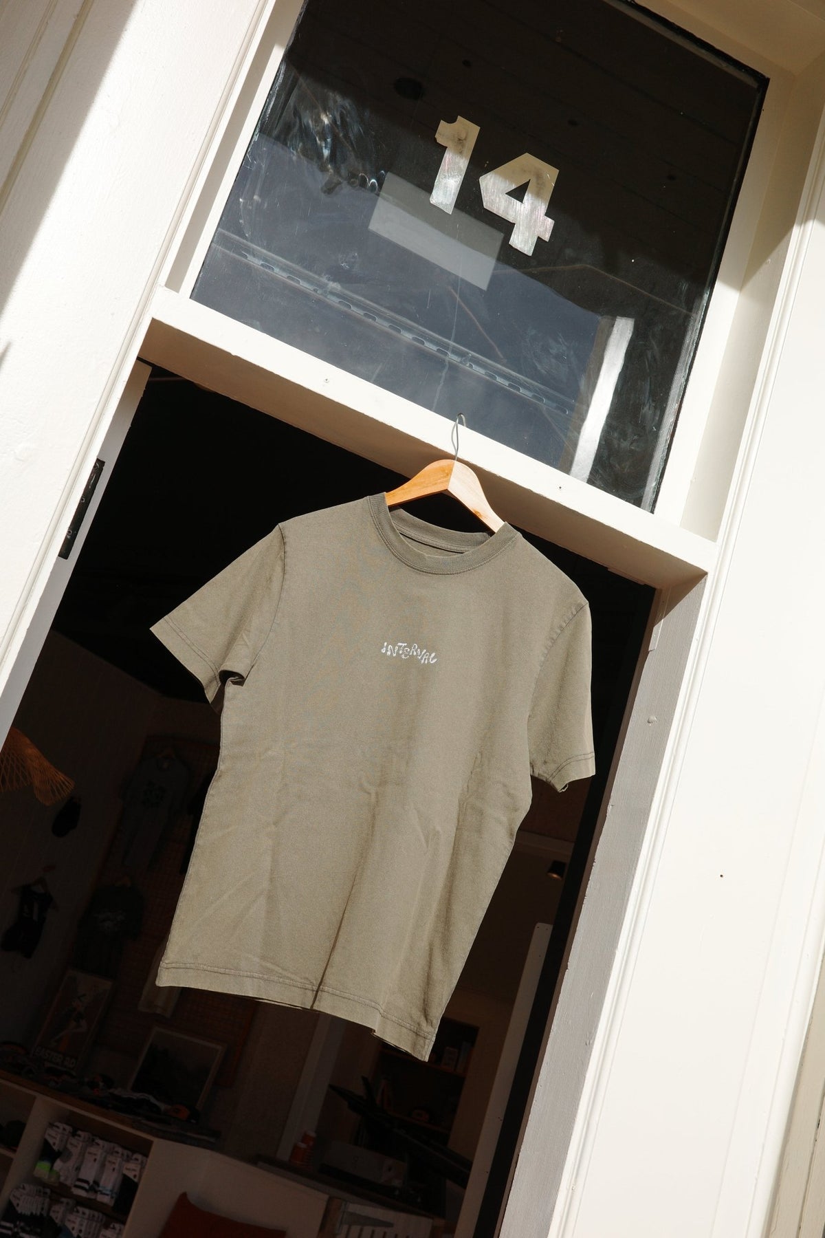 The Whippet amongst the Wolves – Vintage Khaki Tee - Interval Running