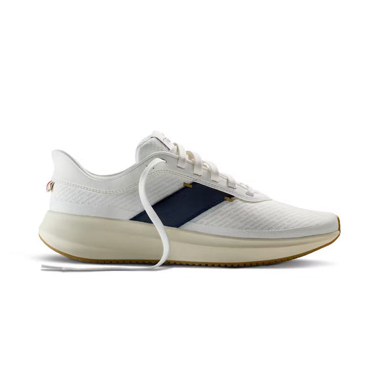 Tracksmith Eliot Runner - Unisex - Ivory/Navy/Ivory - Interval Running