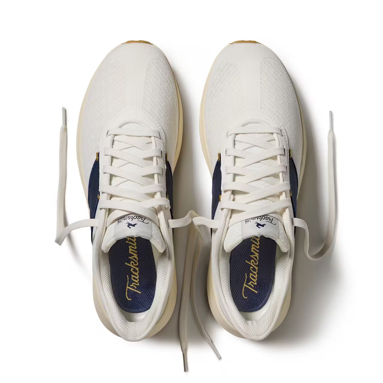 Tracksmith Eliot Runner - Unisex - Ivory/Navy/Ivory - Interval Running
