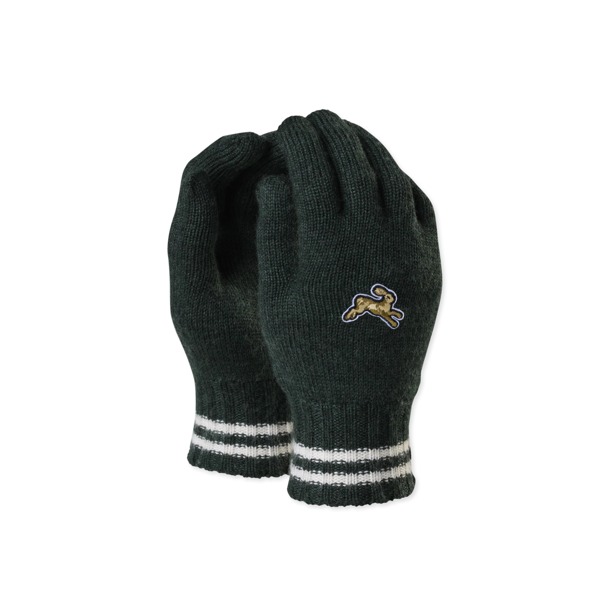 Tracksmith Harrier Gloves - Forest / Ivory - Interval Running