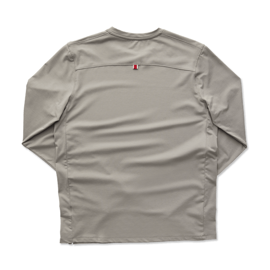 Tracksmith Men's Long Sleeve Session Tee – Dove - Interval Running