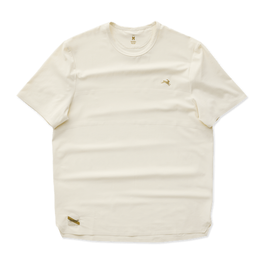 Tracksmith Men's Meridian Short Sleeve – Ivory - Interval Running