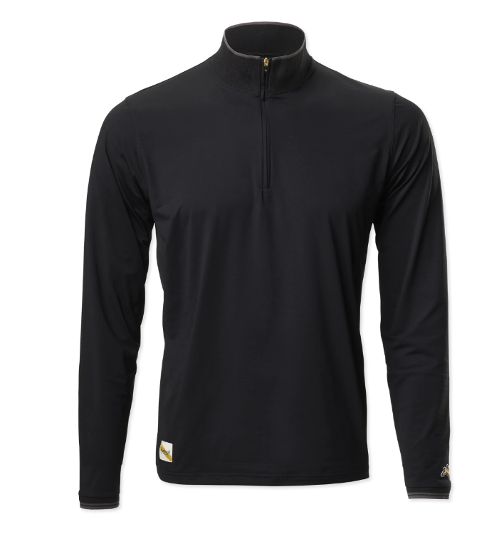 Tracksmith Men's Session Quarter Zip - Black - Interval Running