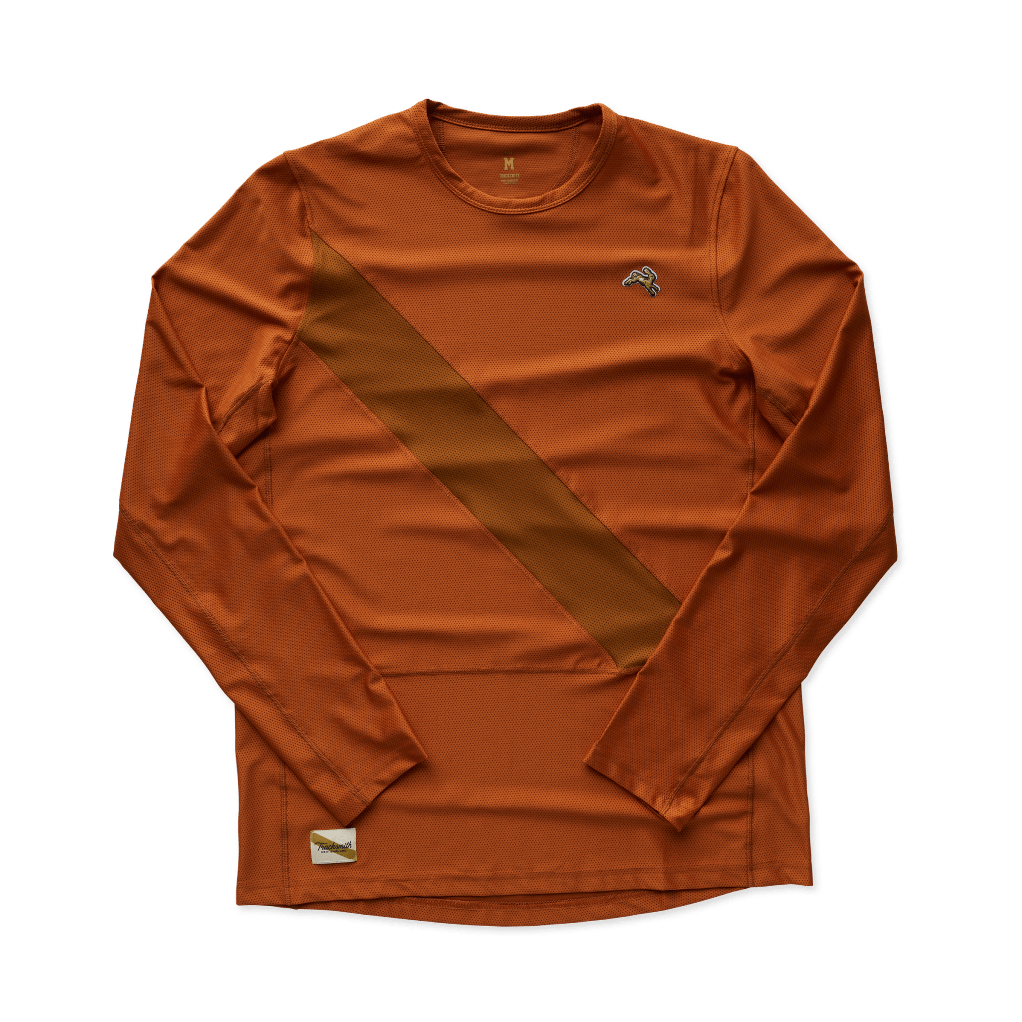 Tracksmith Men's Van Cortlandt Long Sleeve Tee - Brick Red/Caramel - Interval Running