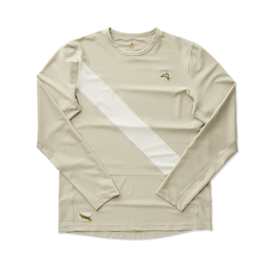 Tracksmith Men's Van Cortlandt Long Sleeve Tee - Moss Gray / Ivory - Interval Running