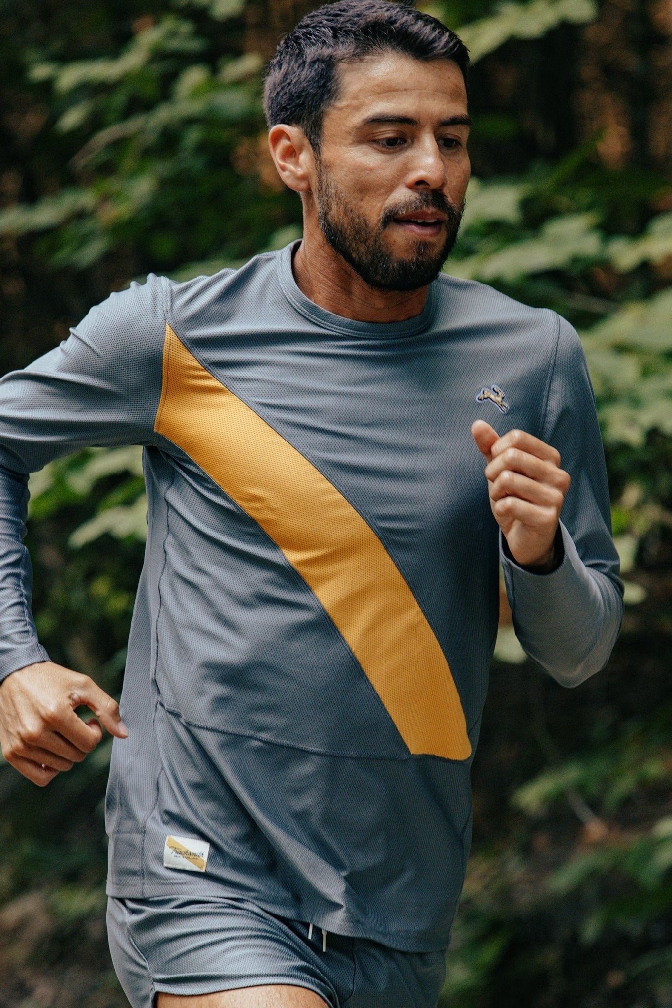 Tracksmith Men's Van Cortlandt Long Sleeve Tee - Sedona Sage/Honey Gold - Interval Running