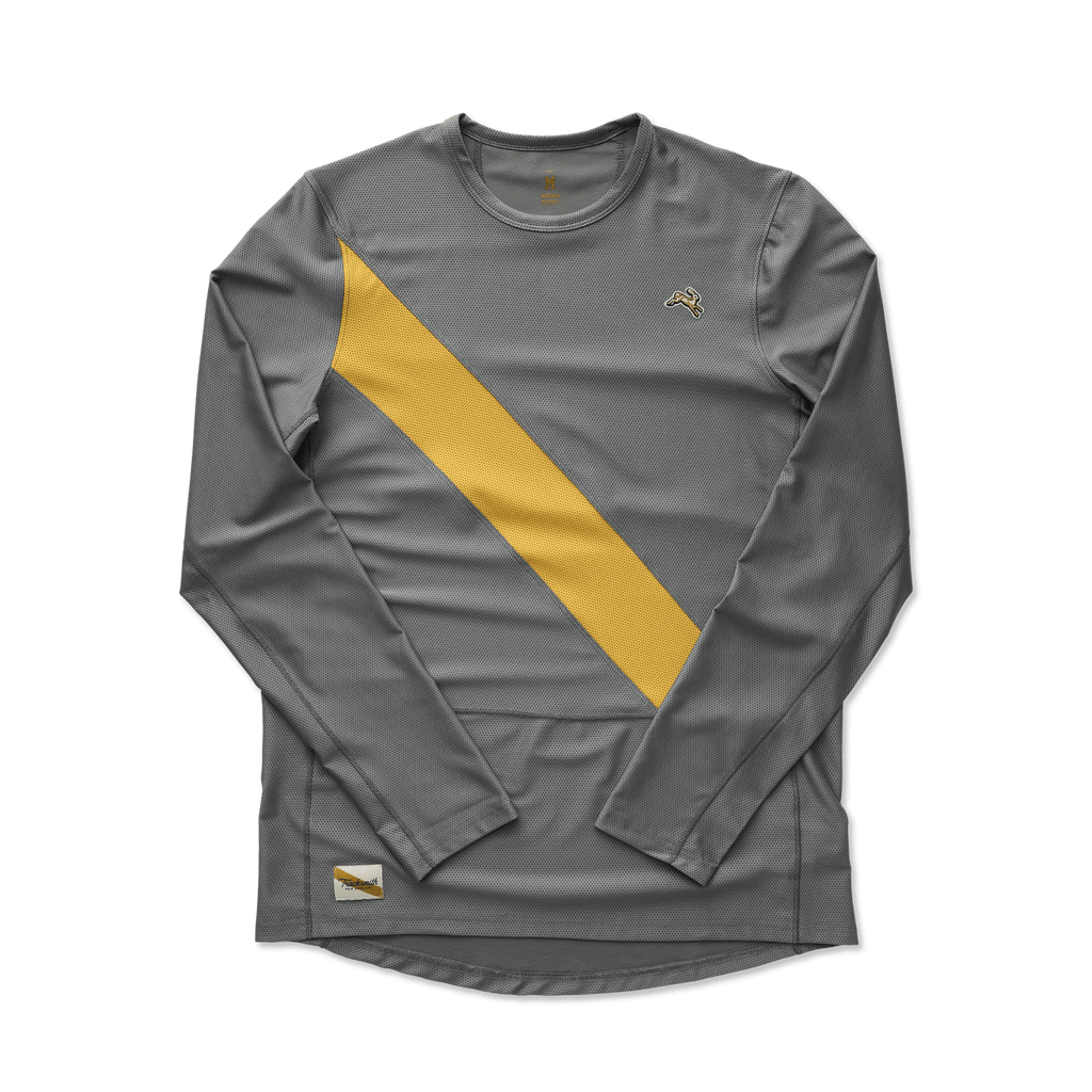 Tracksmith Men's Van Cortlandt Long Sleeve Tee - Sedona Sage/Honey Gold - Interval Running