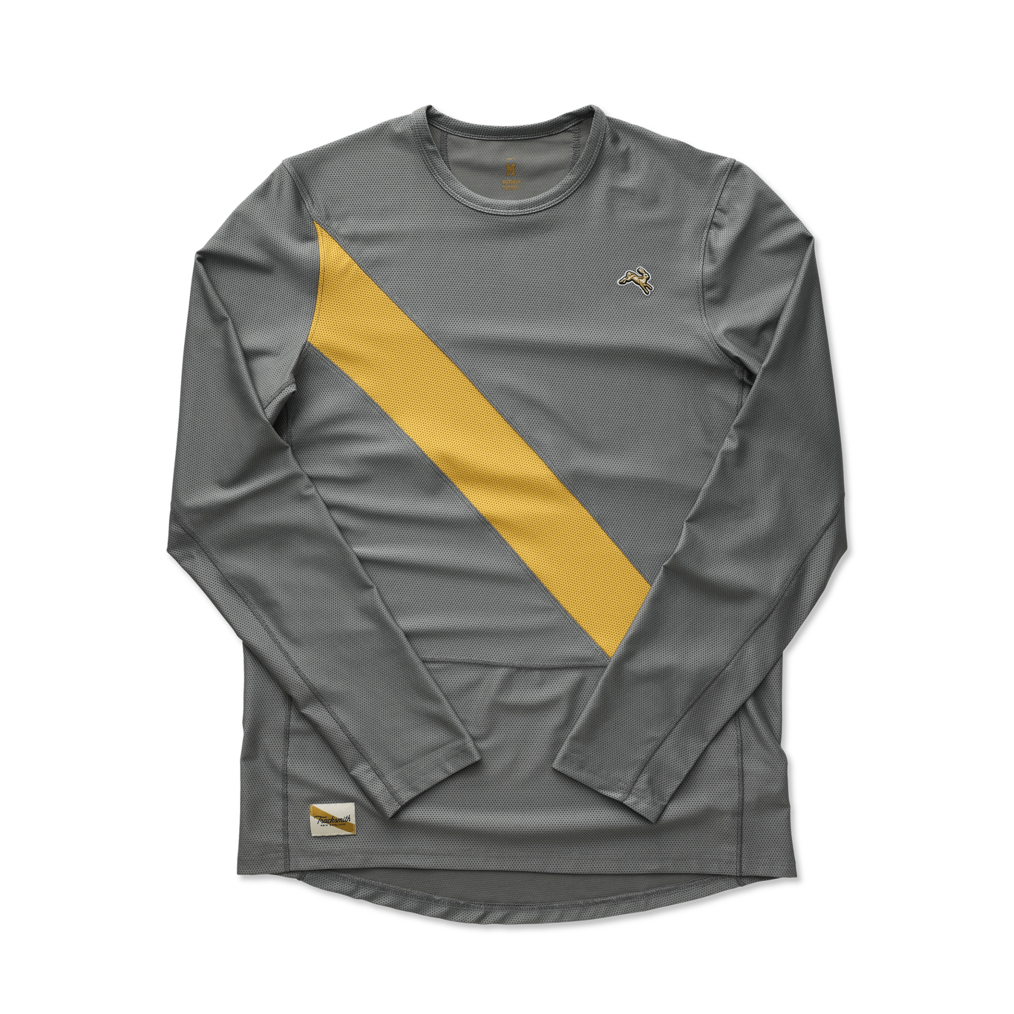 Tracksmith Men's Van Cortlandt Long Sleeve Tee - Sedona Sage/Honey Gold - Interval Running