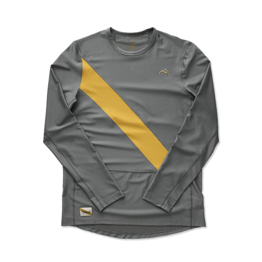 Tracksmith Men's Van Cortlandt Long Sleeve Tee - Sedona Sage/Honey Gold - Interval Running