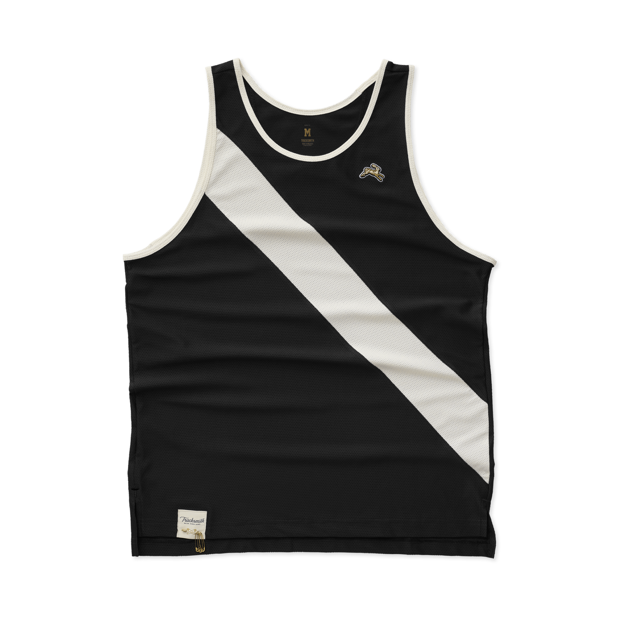 Tracksmith Men's Van Cortlandt Singlet - Black / Ivory - Interval Running