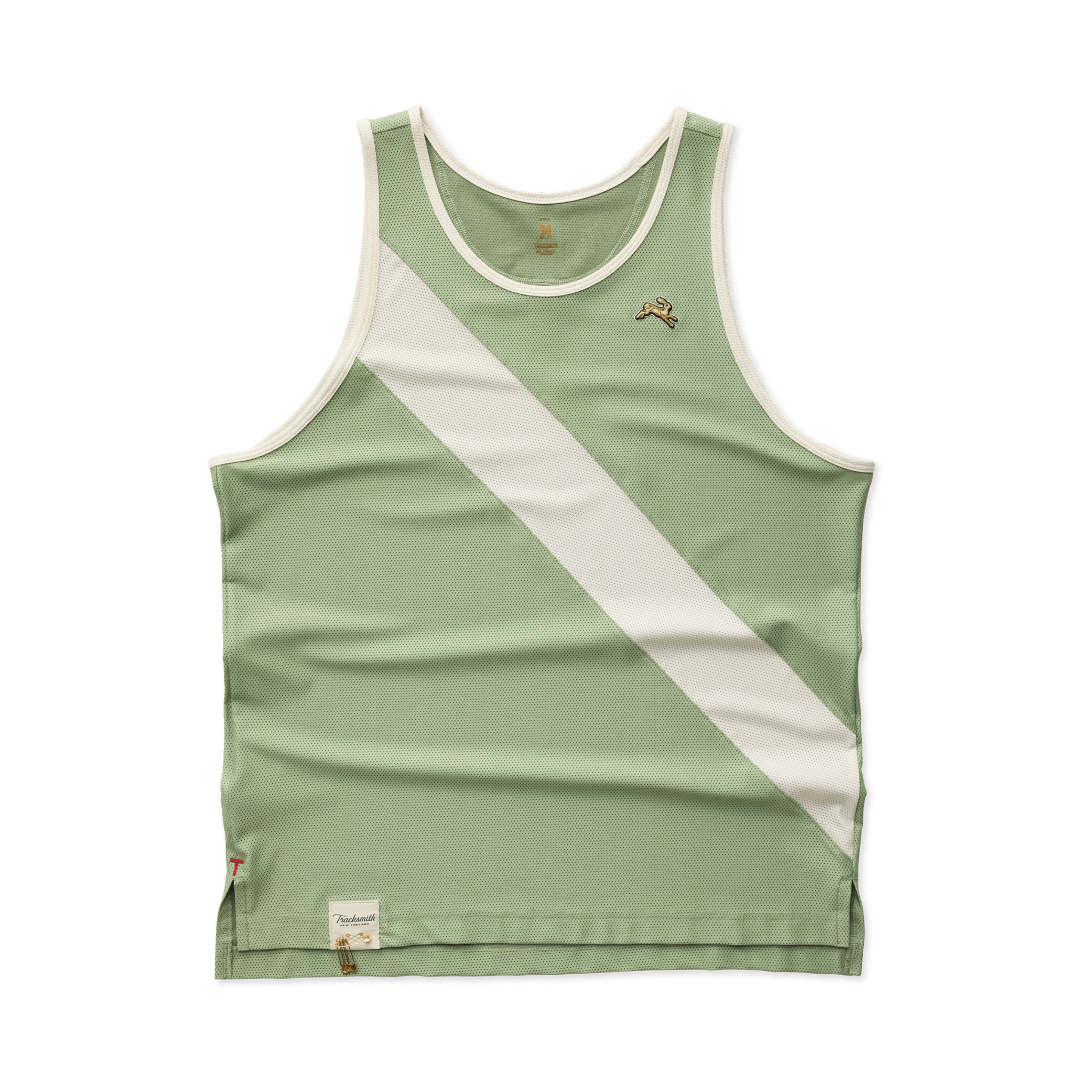 Tracksmith Men's Van Cortlandt Singlet - Loden / Ivory - Interval Running
