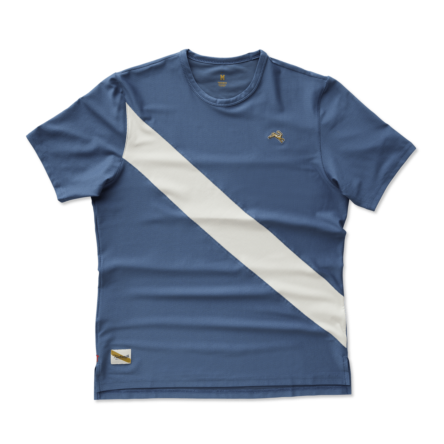 Tracksmith Men’s Van Cortlandt Tee - Bering Sea / Ivory - Interval Running