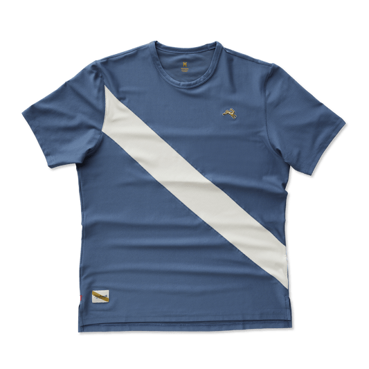 Tracksmith Men’s Van Cortlandt Tee - Bering Sea / Ivory - Interval Running