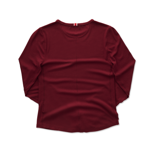 Tracksmith Women's Fieldhouse Rib Long Sleeve – Cabernet - Interval Running