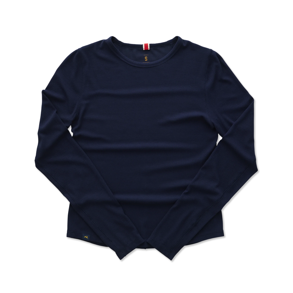 Tracksmith Women's Fieldhouse Rib Long Sleeve - Navy - Interval Running