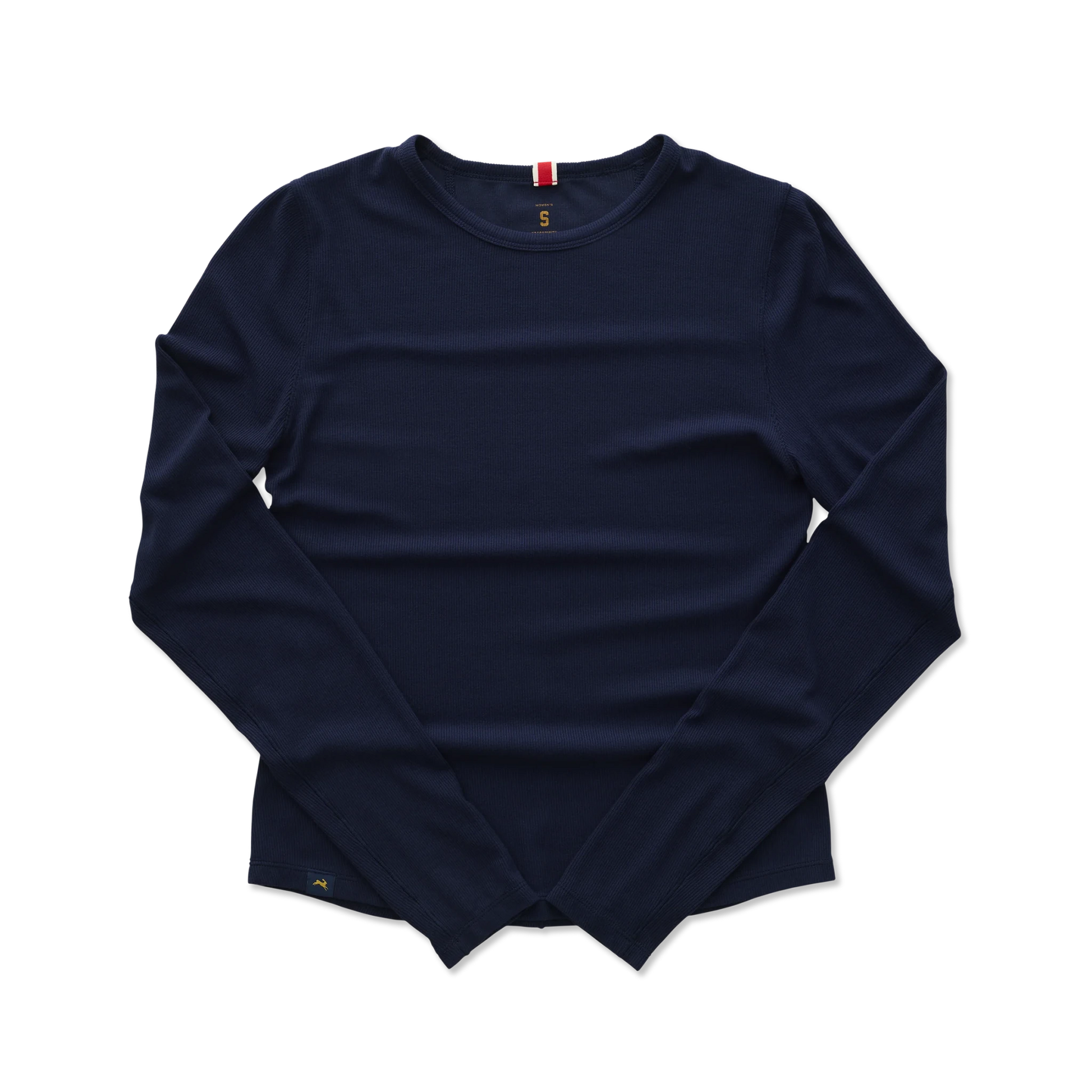 Tracksmith Women's Fieldhouse Rib Long Sleeve - Navy - Interval Running