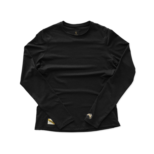 Tracksmith Women's Session Long Sleeve Tee - Black - Interval Running