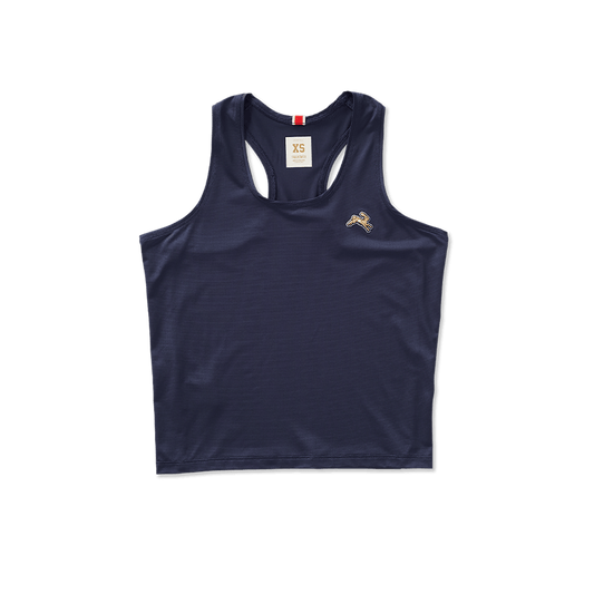 Tracksmith Women's Twilight Crop Tank – Navy - Interval Running