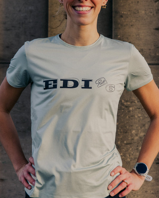 Tracksmith Women's Twilight Tee – Edi '26 – Jadeite - Interval Running