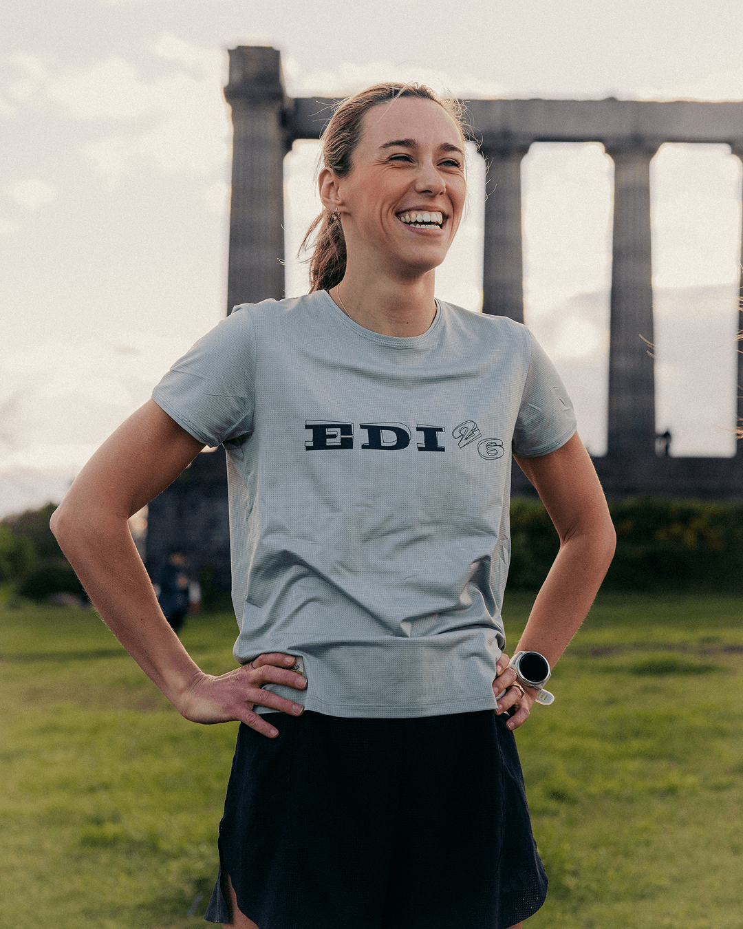 Tracksmith Women's Twilight Tee – Edi '26 – Jadeite - Interval Running