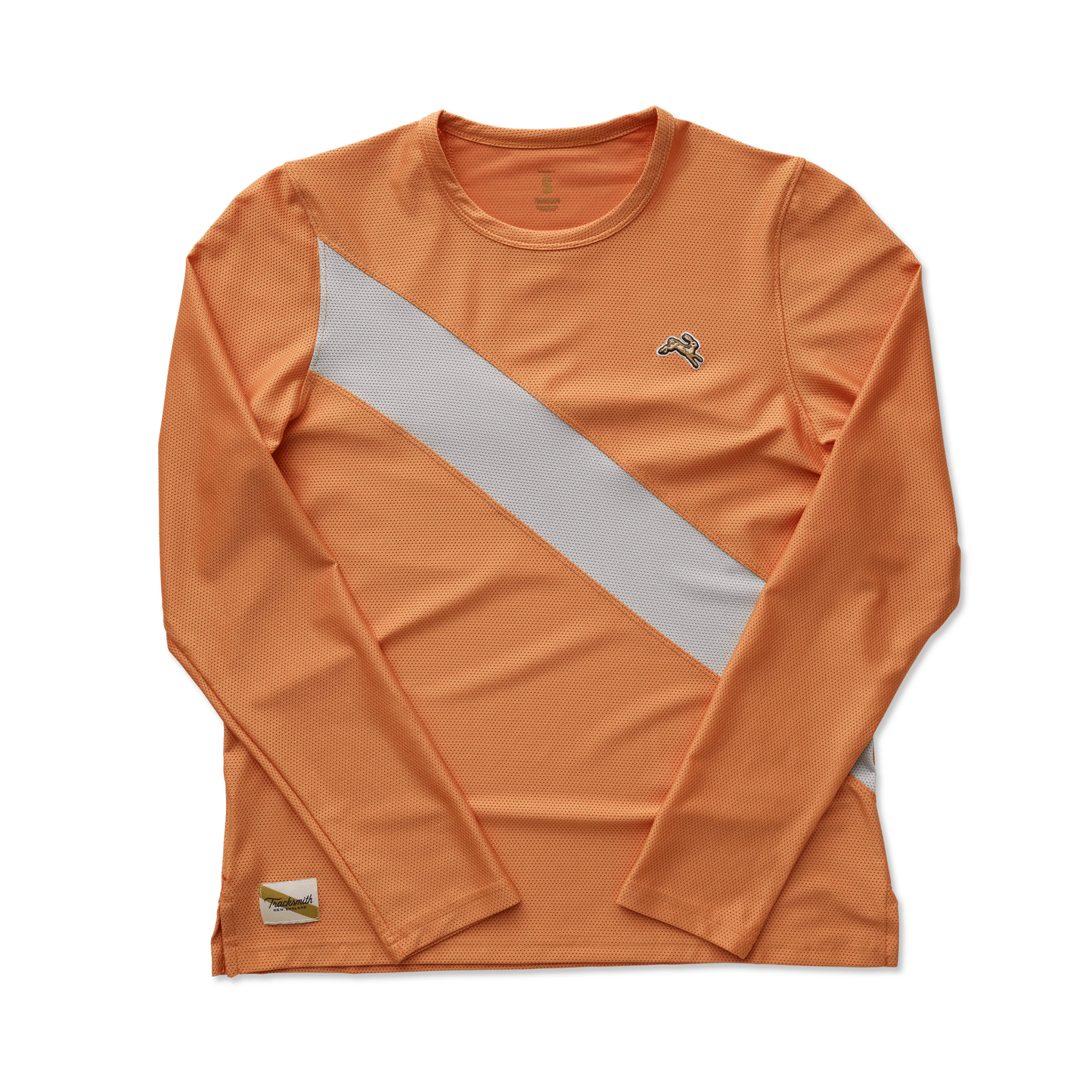 Tracksmith Women's Van Cortlandt Long Sleeve Tee - Coral Gold / High Rise - Interval Running
