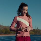 Tracksmith Women's Van Cortlandt Long Sleeve Tee - Dusty Rose / Ivory - Interval Running