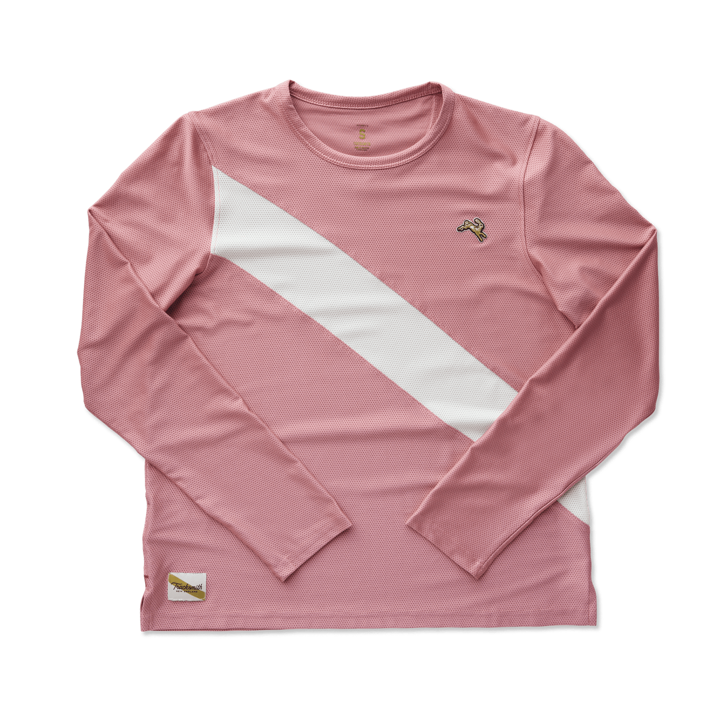 Tracksmith Women's Van Cortlandt Long Sleeve Tee - Dusty Rose / Ivory - Interval Running