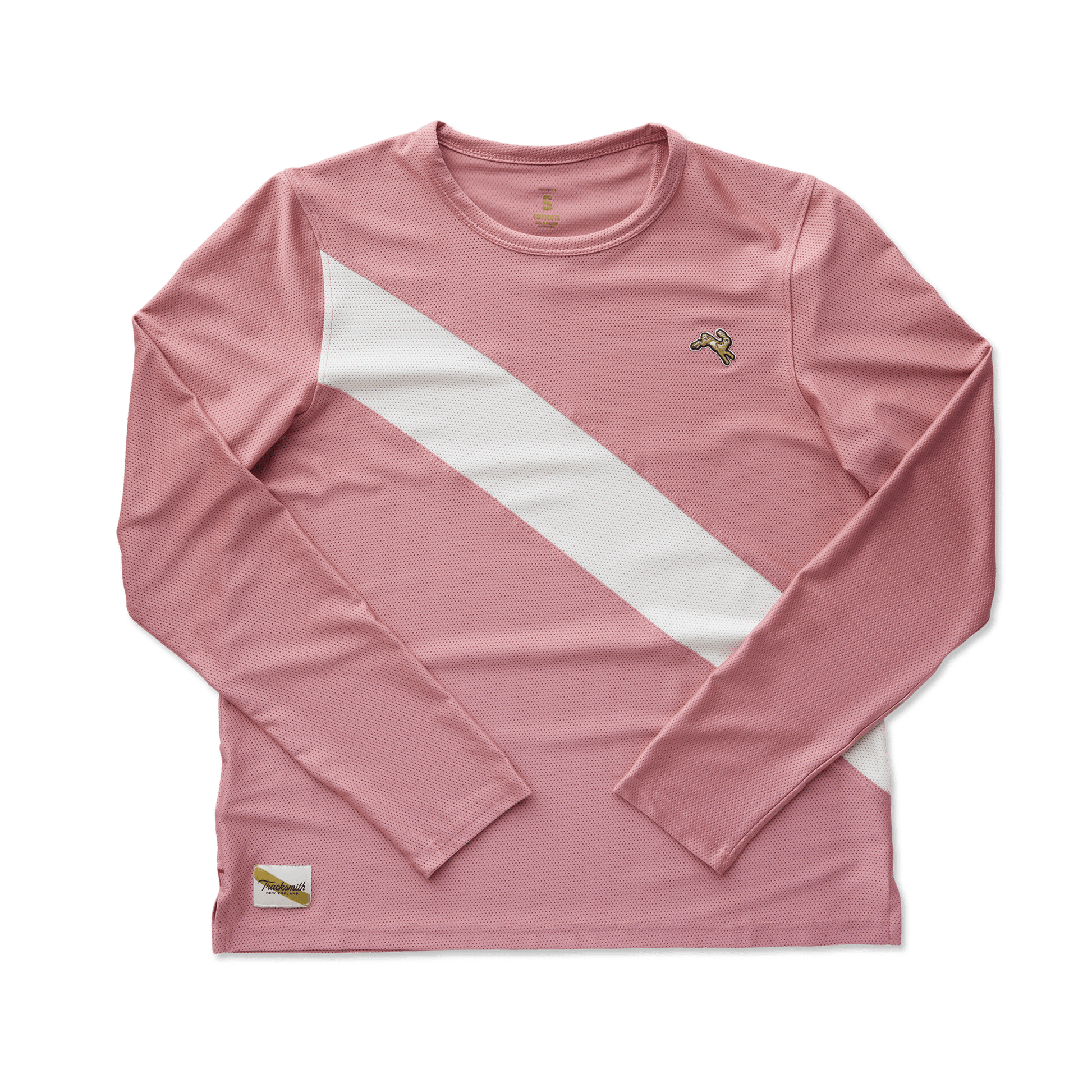 Tracksmith Women's Van Cortlandt Long Sleeve Tee - Dusty Rose / Ivory - Interval Running