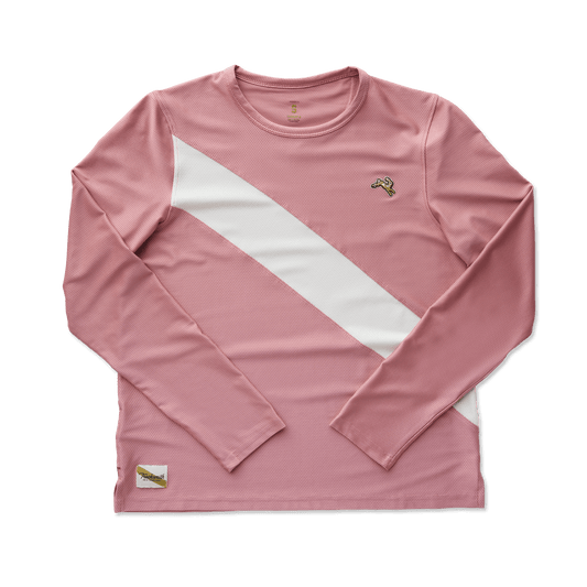 Tracksmith Women's Van Cortlandt Long Sleeve Tee - Dusty Rose / Ivory - Interval Running