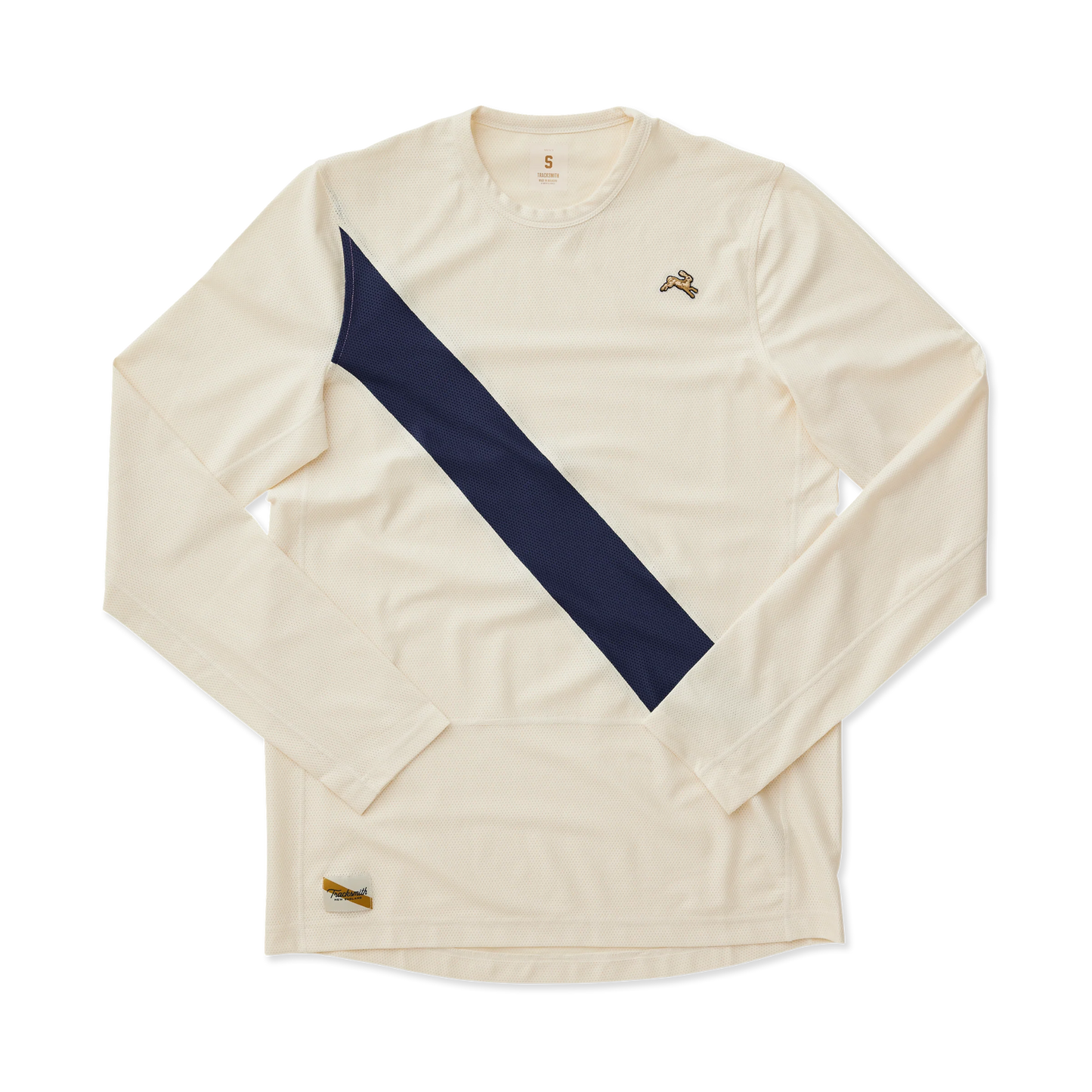Tracksmith Women's Van Cortlandt Long Sleeve Tee - Ivory/Navy - Interval Running