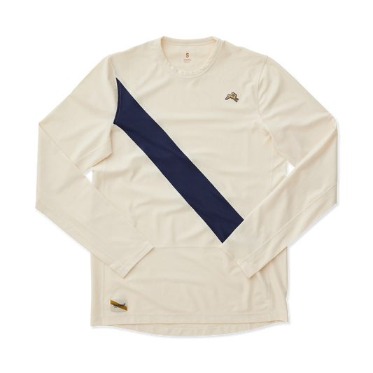 Tracksmith Women's Van Cortlandt Long Sleeve Tee - Ivory/Navy - Interval Running