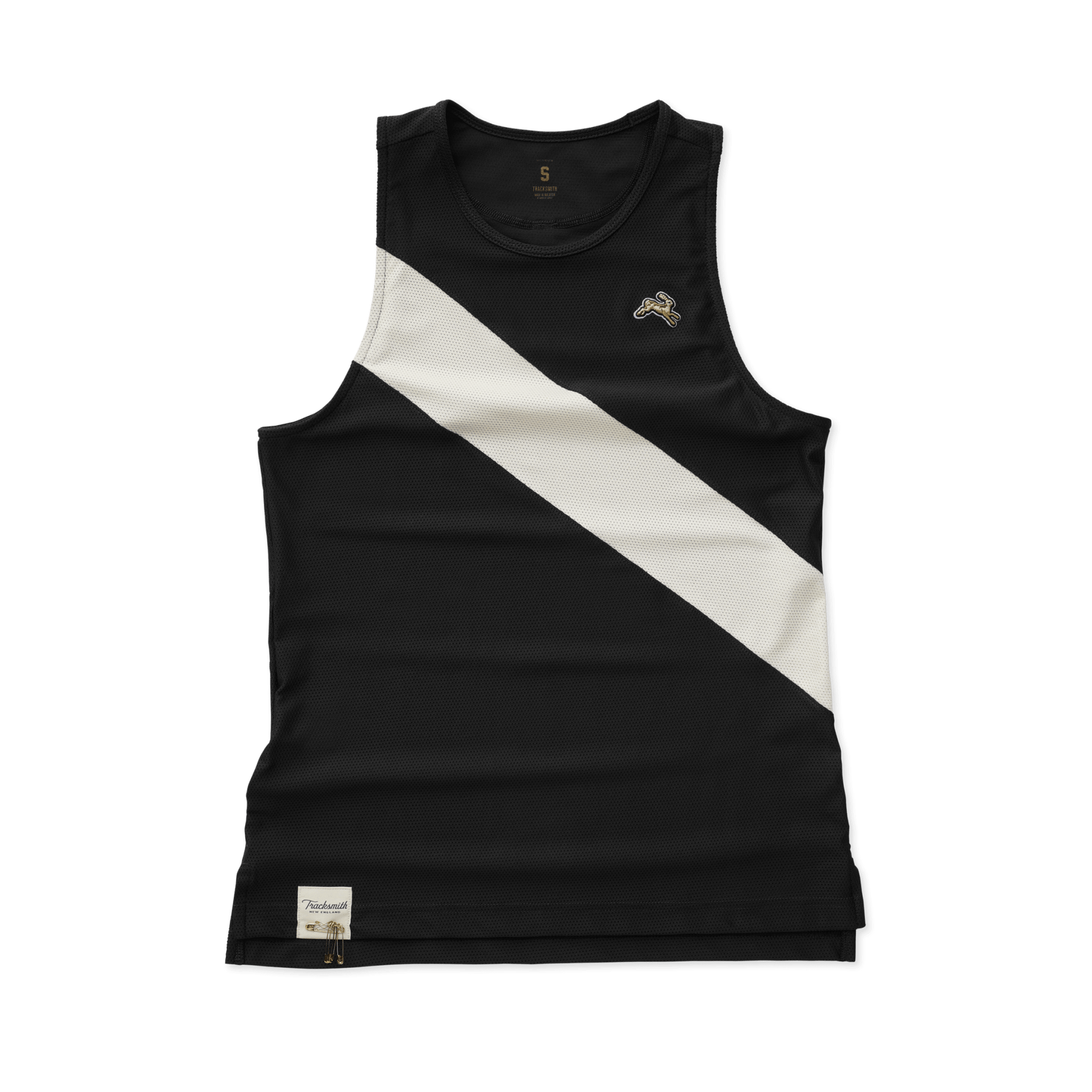 Tracksmith Women's Van Cortlandt Singlet - Black / Ivory - Interval Running