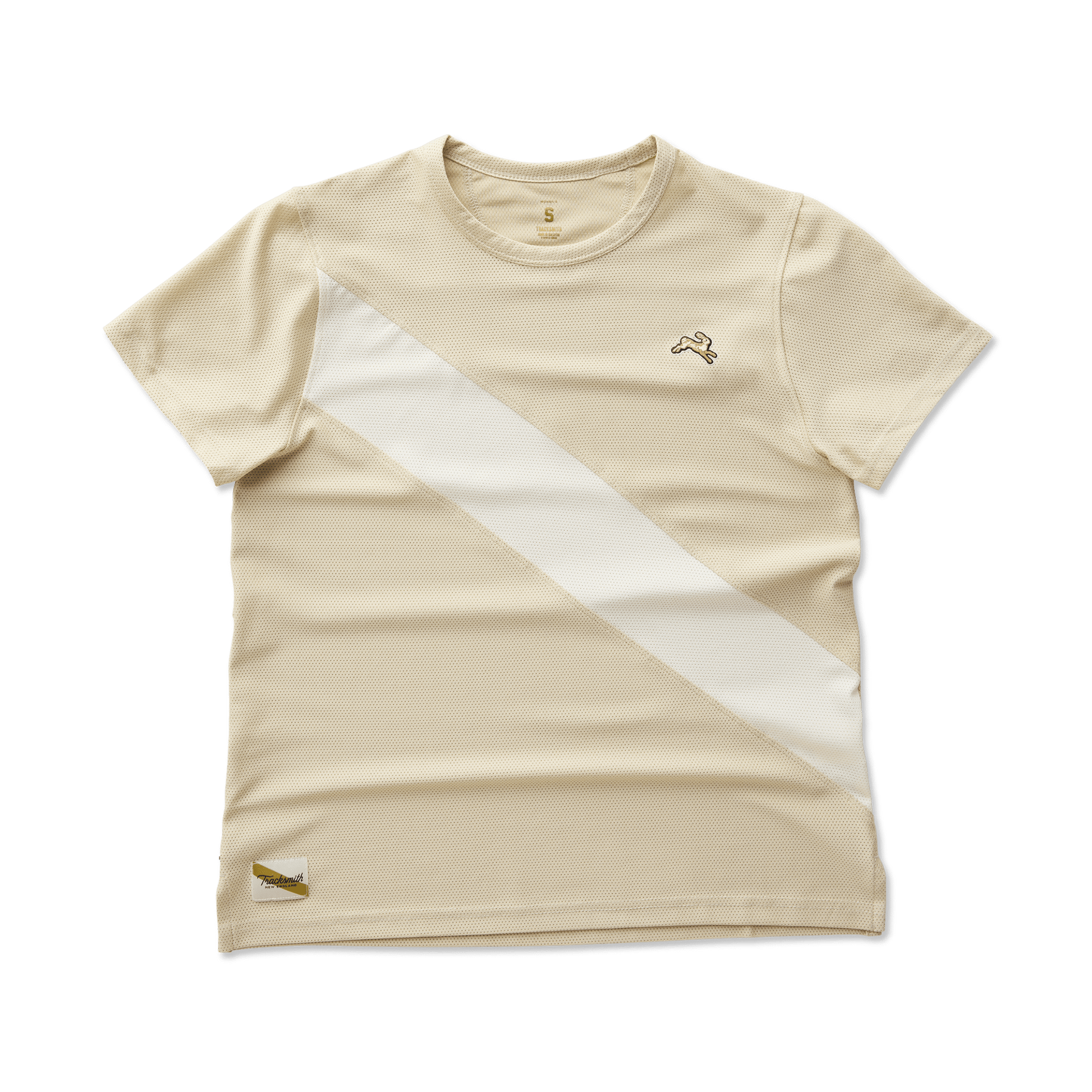 Tracksmith Women's Van Cortlandt Tee - Brown Rice / Ivory - Interval Running