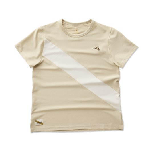Tracksmith Women's Van Cortlandt Tee - Brown Rice / Ivory - Interval Running