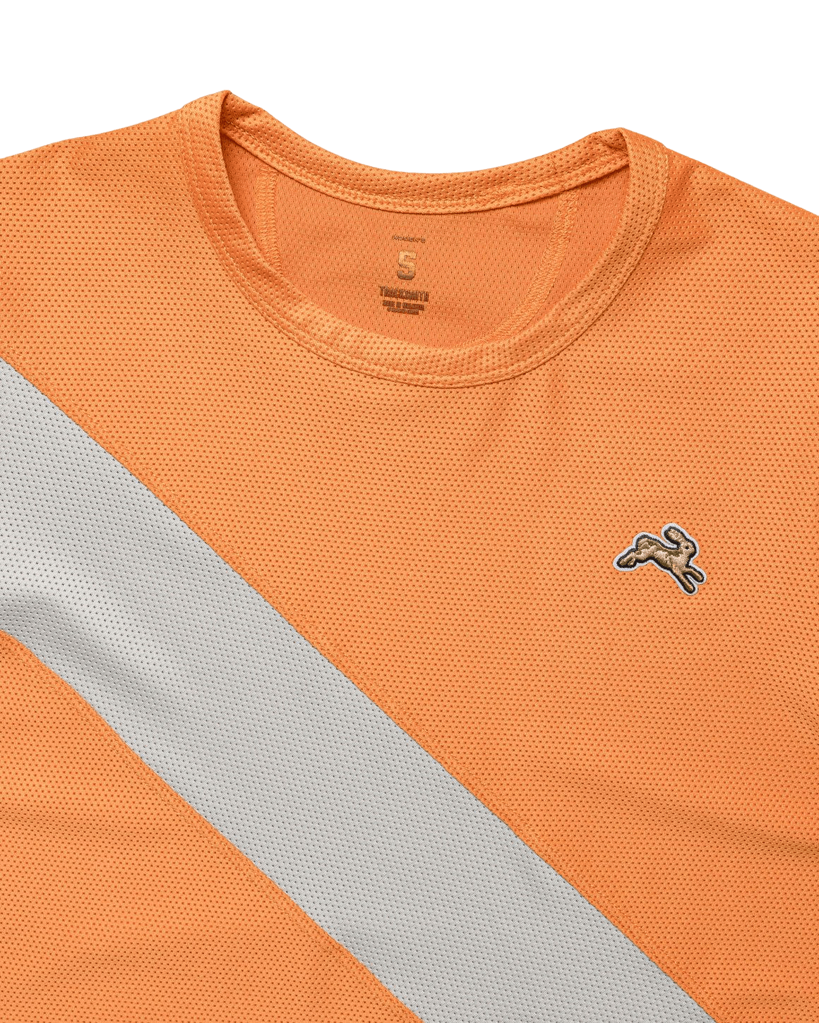 Tracksmith Women's Van Cortlandt Tee – Coral Gold / High Rise - Interval Running