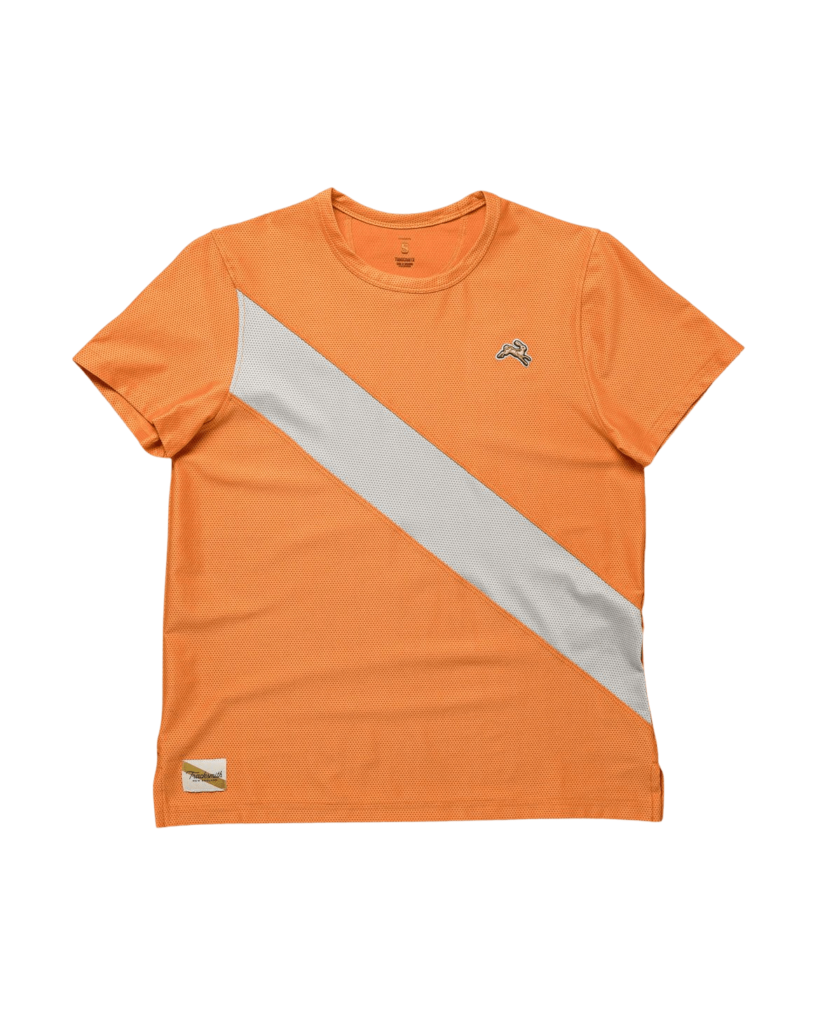 Tracksmith Women's Van Cortlandt Tee – Coral Gold / High Rise - Interval Running