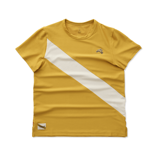 Tracksmith Women's Van Cortlandt Tee – Narcissus / Ivory - Interval Running
