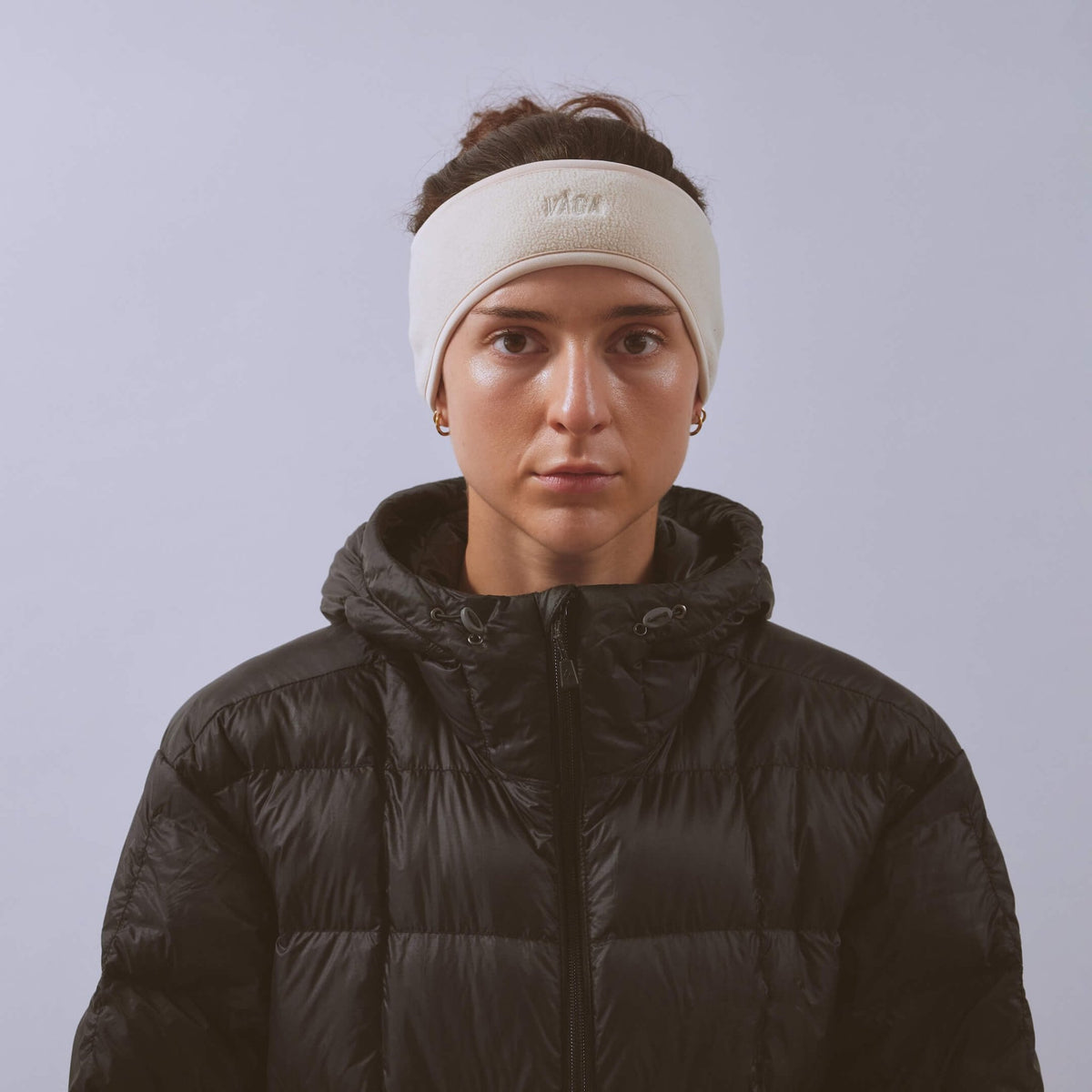 VÅGA Fleece Headband – Ecru - Interval Running
