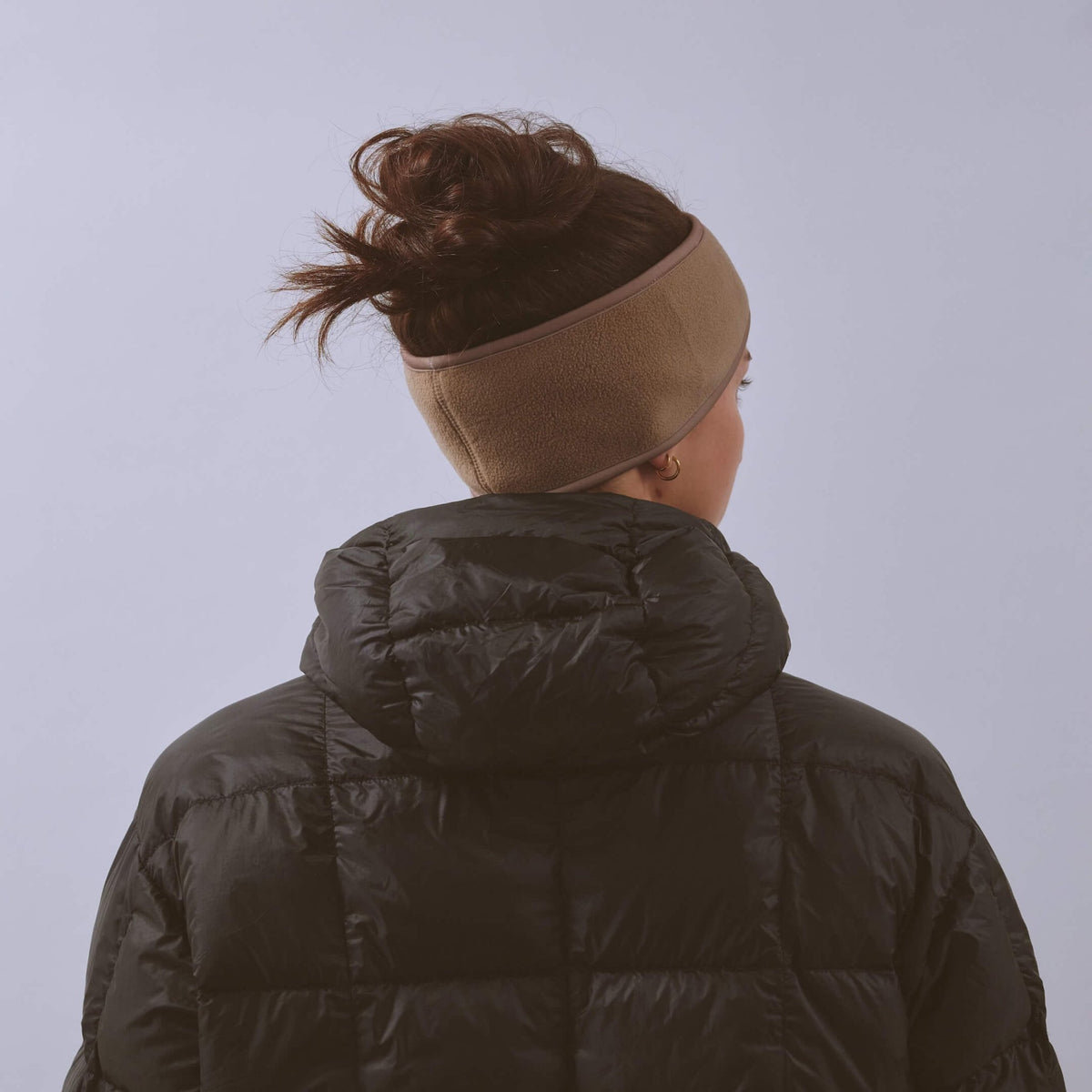 VÅGA Fleece Headband – Taupe - Interval Running